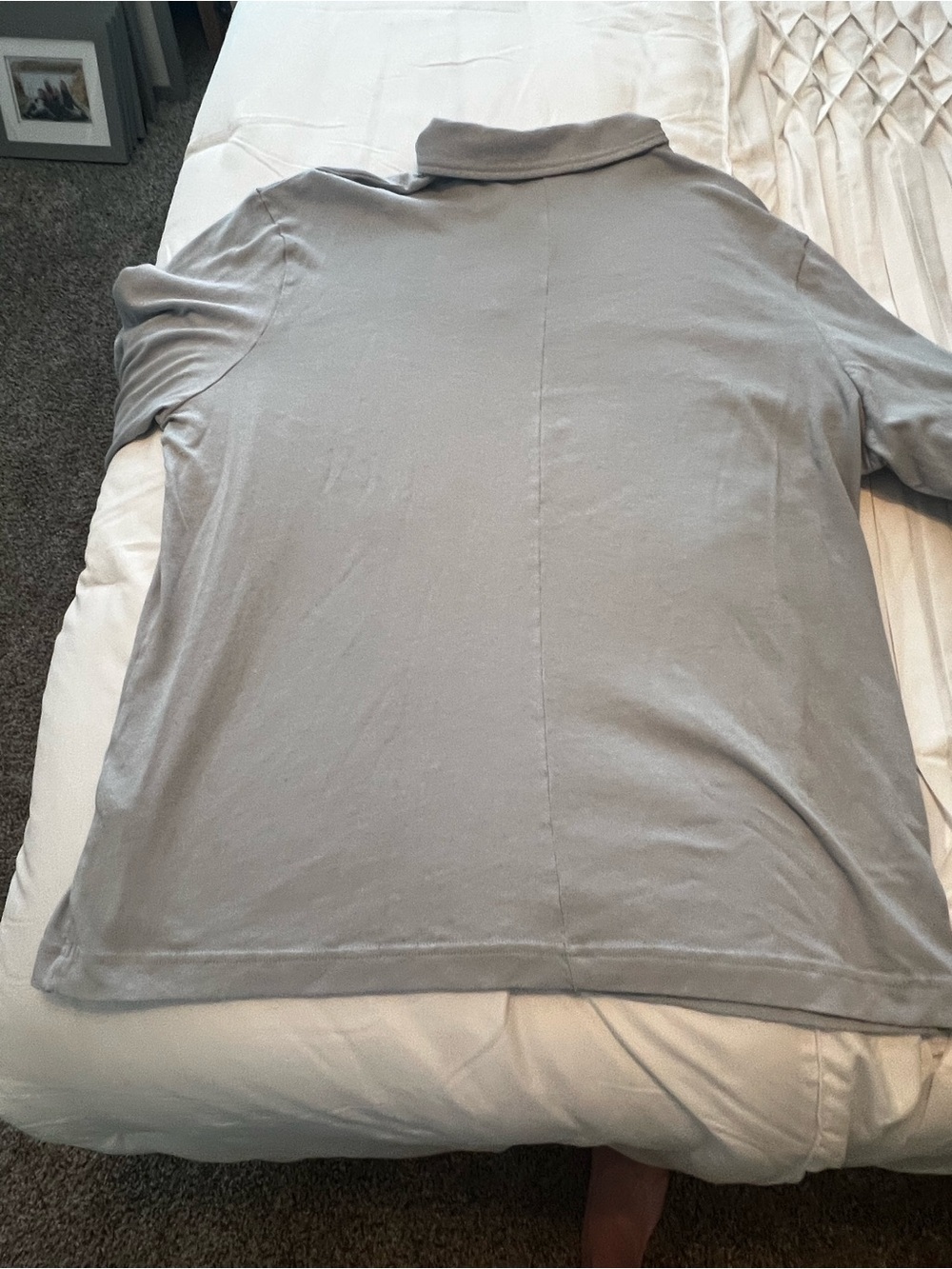 Banana Republic Gray Long-Sleeve Polo Shirt - Picture 4 of 6